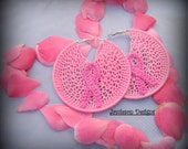 Breast Cancer Awareness - Crochet Earrings by Jamieson Designs