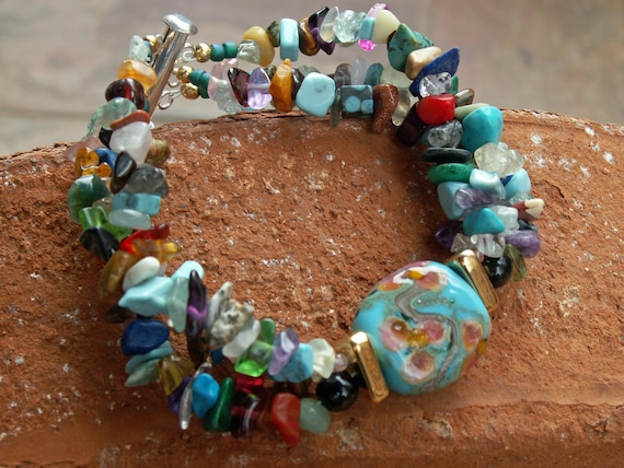 Glass & Stone Chip Bracelet