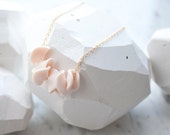 Hand Sculpted Polymer Clay Petals Necklace - Blush Pink