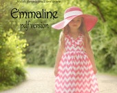 Emmaline Maxi Dress PDF Pattern Tutorial,  Ebook, Epattern, Sizes 2T-10 included.