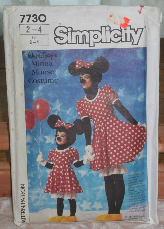 Simplicity 7730 Minnie Mouse Girls&apos; Halloween Costume Pattern