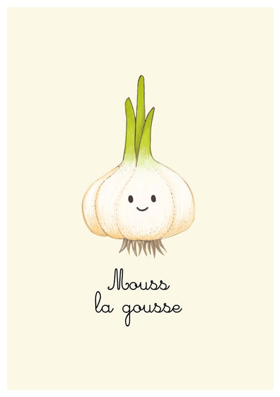 garlic art print  // Lovely vegetables series // 6x8 print