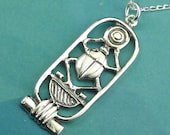 Scarab Necklace Sterling Silver
