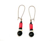 Red, Black and White Caribbean Flair Dangles