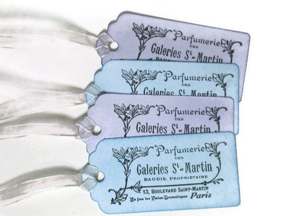 Script Gift Tags Set Of 4 by CShellCards on Etsy
