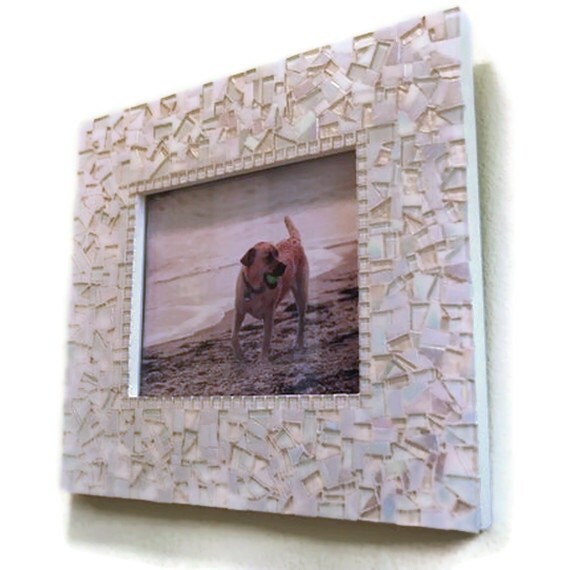 Mosaic Picture Frame Wedding Whites by GreenStreetMosaics on Etsy