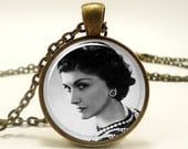 Coco Chanel Necklace,  French Fashion Designer and Founder of Chanel, Bronze (0521B1IN)