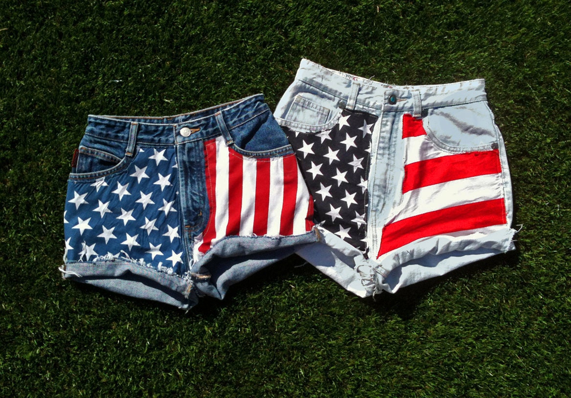American Flag Jean Shorts.
