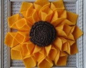 Large Felt Sunflower Pin, Brooch