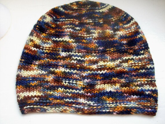 Slouchy Beanie hat merino handknitted by SpinningStreak