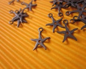 50pcs. 10mm Starfish Drop, Antique Copper Plated BRASS