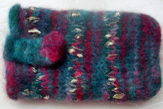 Cell phone cozy mobile phone cover felt knit by SpinningStreak