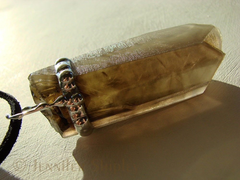 Large Smoky Morion Citrine Pendant available at https://www.etsy.com/listing/110281904/quartz-crystal-pendant-smoky-citrine
