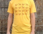 Cats T-shirt, Men's American Apparel Heather Yellow Tee