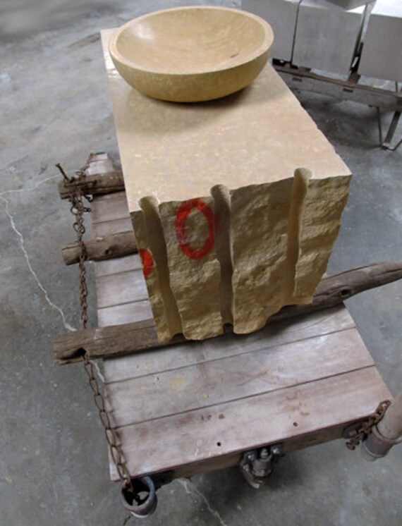 Limestone Centerpiece Bowl Resembling Burled Maplewood