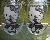 Set of Hello Kitty Zebra Print Glasses or Candle Holders