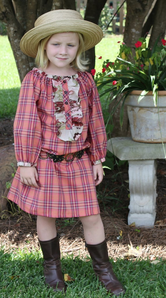 Matilda - Girl's Peasant Dress Pattern PDF. Girl's Long Sleeved Sewing Pattern.Tutorial  Sizes 12m-10 included