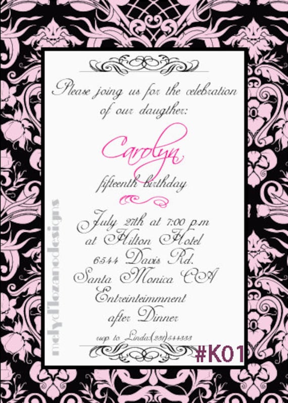 English Quinceneara Invitations 3