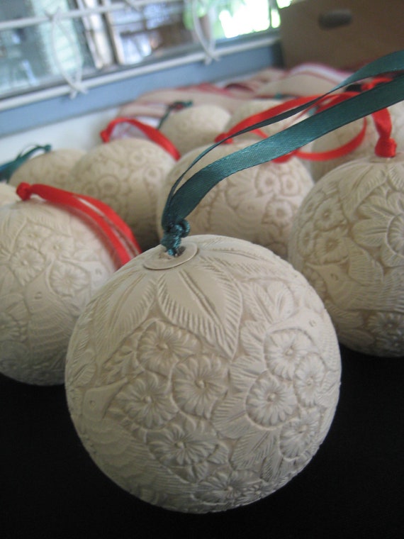 Jicaro Gourd Hand Carved Christmas Ornament