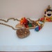 I love Lucy Peanuts vintage recycle one of a kind rainbow colorful hearts necklace