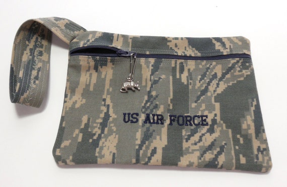 Military Embroidered Wristlet Go Bag Purse by GabbysQuiltsNSupply