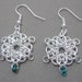 Earrings Celtic Star Mini Chainmaille and Glass Beads