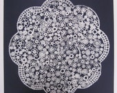 Lace Doily Limited Edition Blue Screenprint