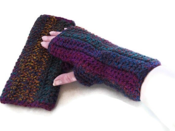 Fingerless Mittenss/Arm WarmersGloves in by UniquelyYourDesigns