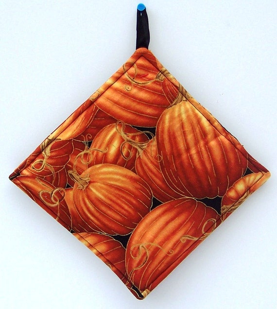 Autumn Decor Pot Holders Set of Two Gold by GabbysQuiltsNSupply