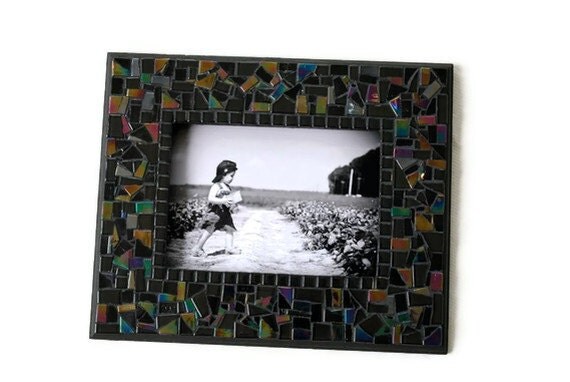 Wall Frame Black Mosaic by GreenStreetMosaics on Etsy