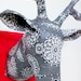 Paper Mache Reindeer Head  Covered in Black by MelsCreativeDesigns