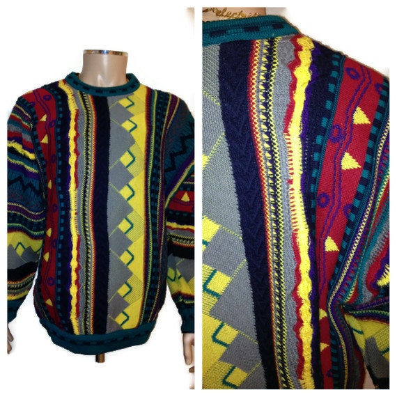 1980s Vintage Coogi Australia Biggie Smalls Sweater Hip Hop retro Size ...