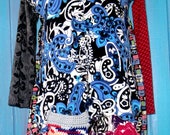 Upcycled multi pattern long sleeve cardigan tunic fits sm med lg