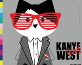 Kanye West, sticker 3.9 x 3.9 in