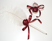 Cruelty Free Ostrich Feather Pen & Stand for Wedding Guest Book