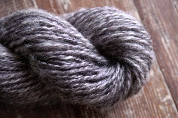 SILVER Handspun Wool/Alpaca Blend Worsted Yarn - 1 hank