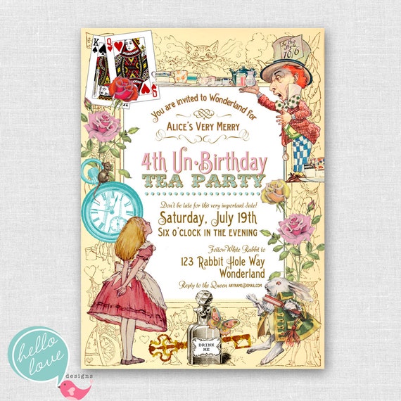 Wonderland Birthday Invitations 10