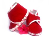 Baby Booties Red Strawberries White Baby Shoes Newborn