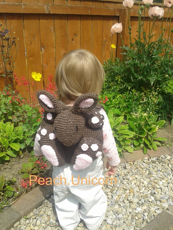 Amigurumi- Bobby the Bunny Rabbit Backpack / bag Crochet Pattern for a crochet beginner