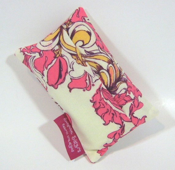 Tissue Pouch- Travel Tissue Case using Lilliput Fields Vintage Take Ivory- Pink, Yellow, and Cream