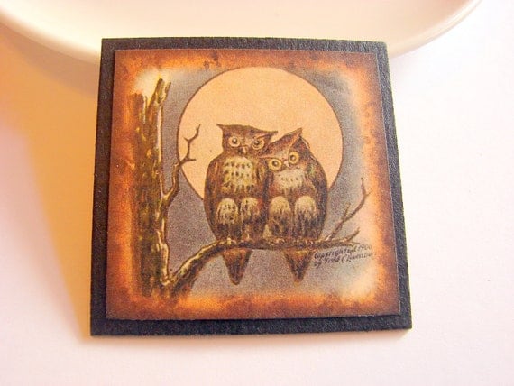 Owls in the Moonlight Pin  In Love  Paper and by mimiandlucy