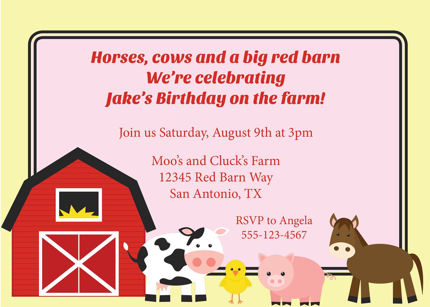 Kids Farm Birthday Invitations 7
