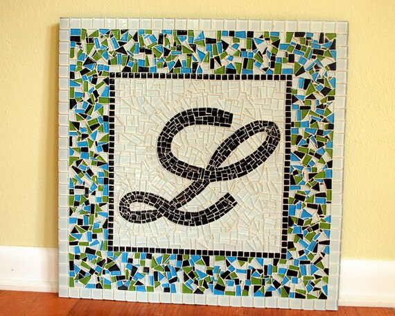 Custom Mosaic Name Art Initial Mosaics by GreenStreetMosaics