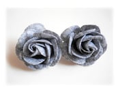 Gray Roses Earrings, Flowers Earrings,  Floral Lovely Earrings, Gray Wool Floral Earrings
