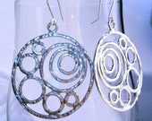 Earrings - Silver hammered earrings - rhodium earrings - hoop earrings - lightweight - handmade earrings