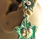 Choose Either Gold Or Silver, Simple Green Tree Spirit Man Ear Cuff