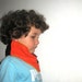 Echarpe cowboy enfant en polaire, modèle "Monstre Orange"