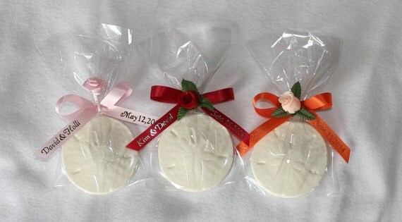 Special Order for KellyC5: 22 PERSONALIZED Chocolate SAND DOLLAR Favors