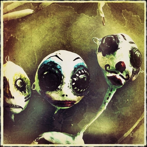 Gothic Halloween Art, 4x4 Art Photo creepy strange doll faces