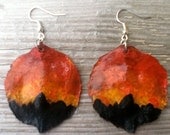 Teton Sunset Hand-Painted Jacaranda Seed Pod Earrings